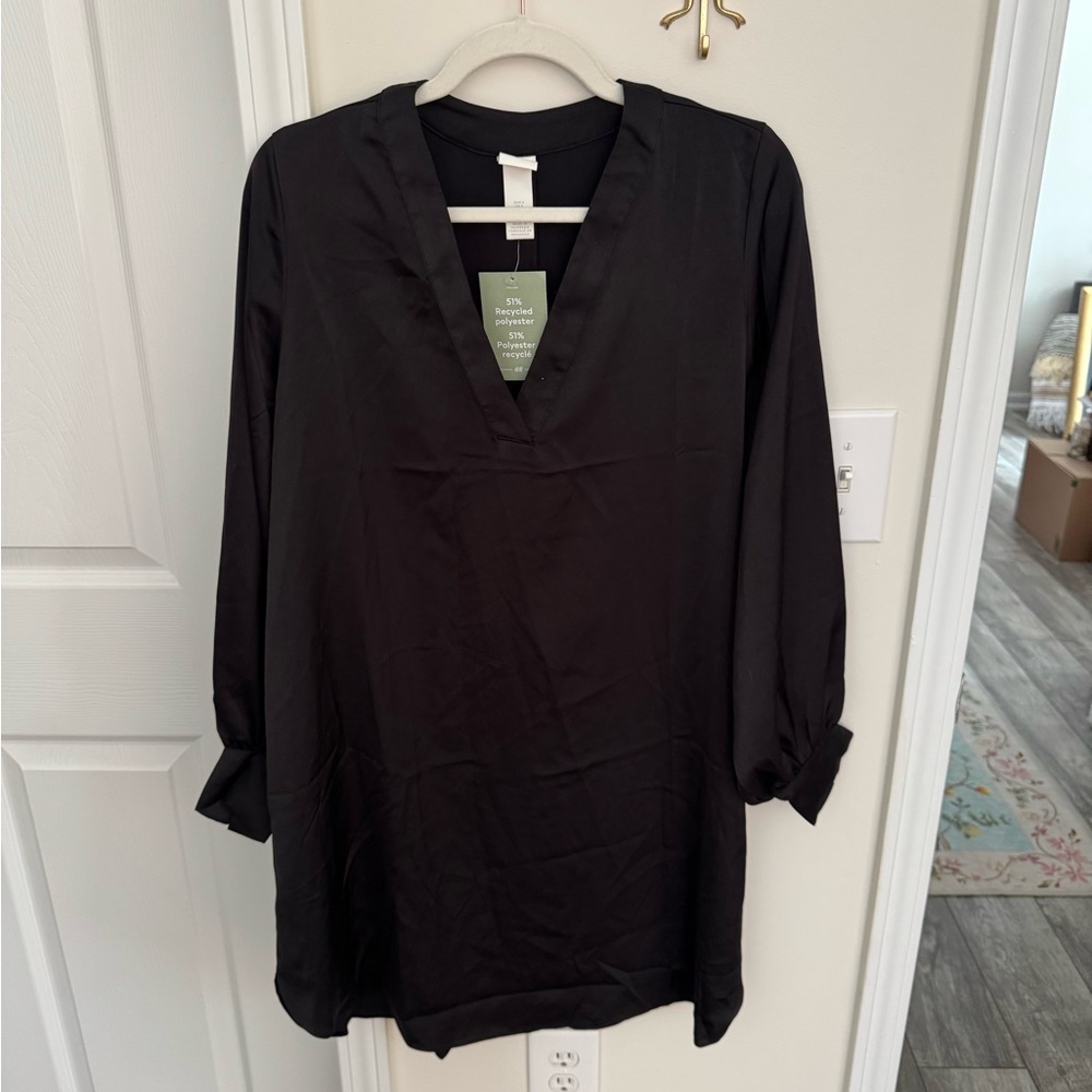 Silky black H&M tunic dress